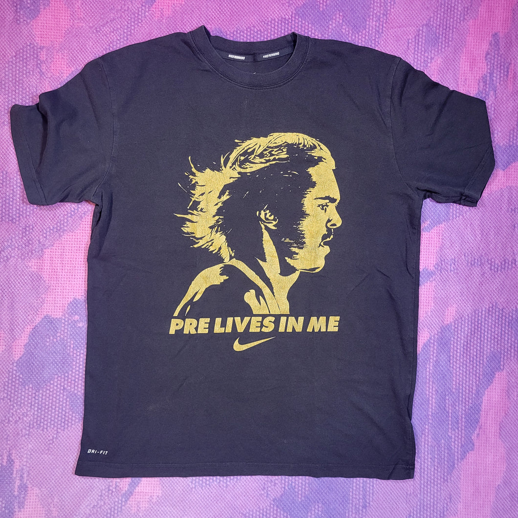 Nike Prefontaine Pre Lives In Me T Shirt M Bell Lap Track and Field